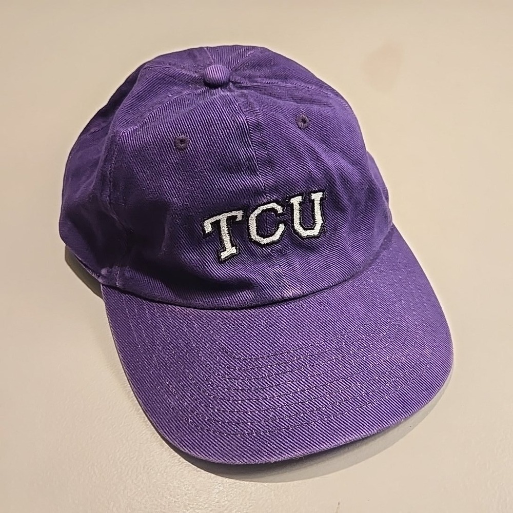 VTG Purple TCU Horned Frogs Hat Baseball Cap Adjustable Texas Christian 90s OSFA